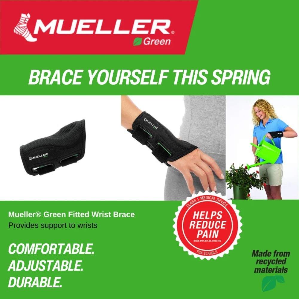 Fitted Wrist Support Brace for Left Hand Unisex One Size Black