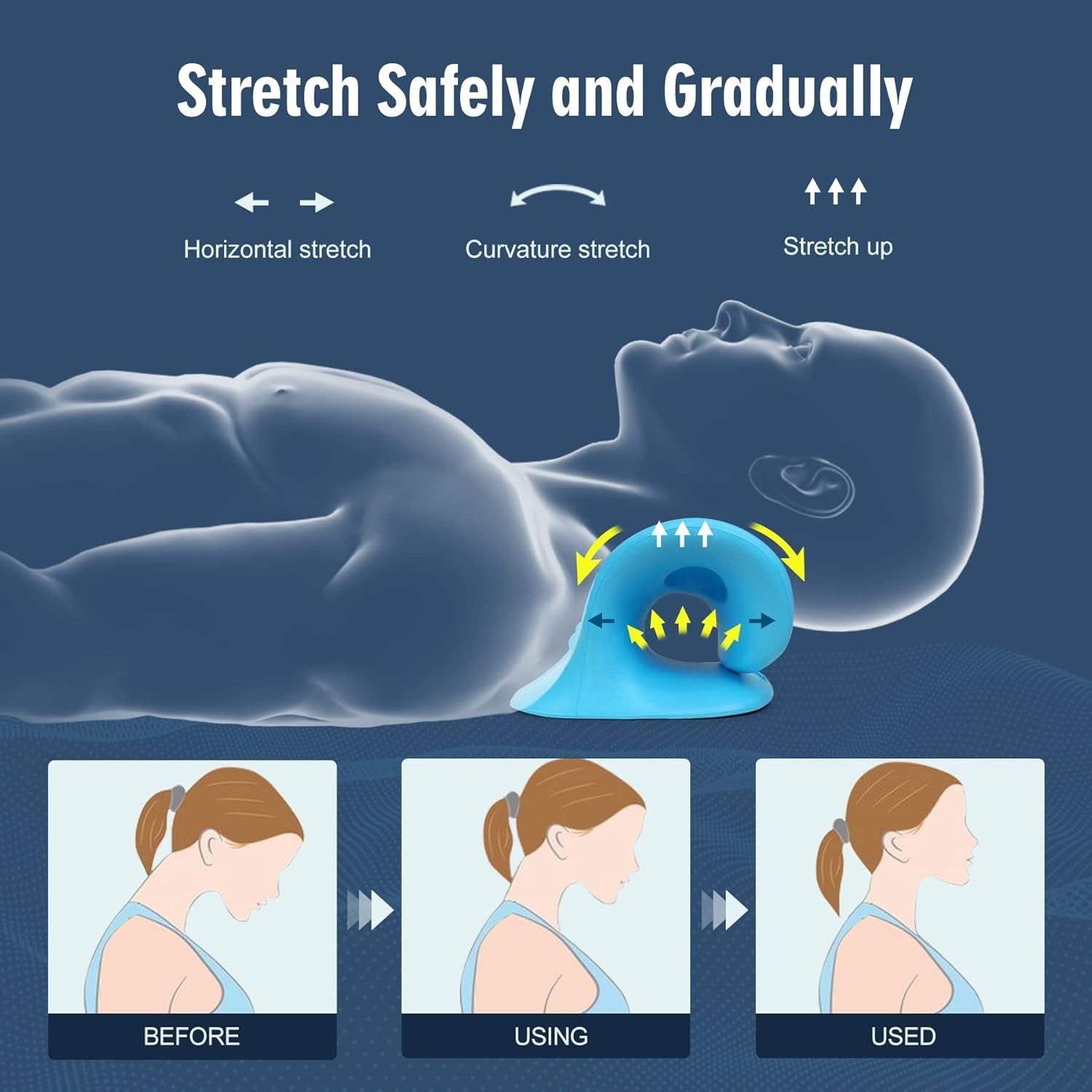 Neck Shoulder Stretcher Cervical Traction Device Pain Relief Pillow