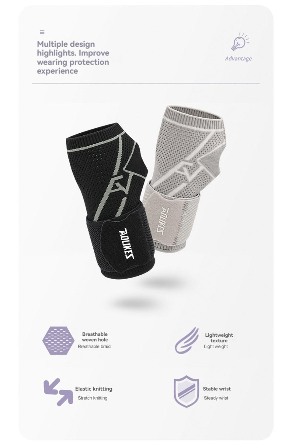 Aolikes 1pc Wrist Guard Support Arthritis Gloves Sprain Band Elastic Bandage Wri