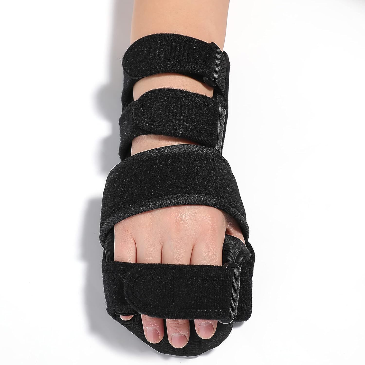 Stroke hand splint for night use, stabilizes fingers/wrist, aids rehab and pain.