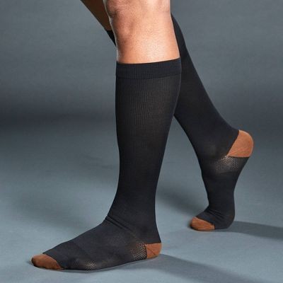 TOMMY COPPER COMPRESSION KNEE SUPPORT HIGH SOCK 2PK- SIZE L/XL – BLACK