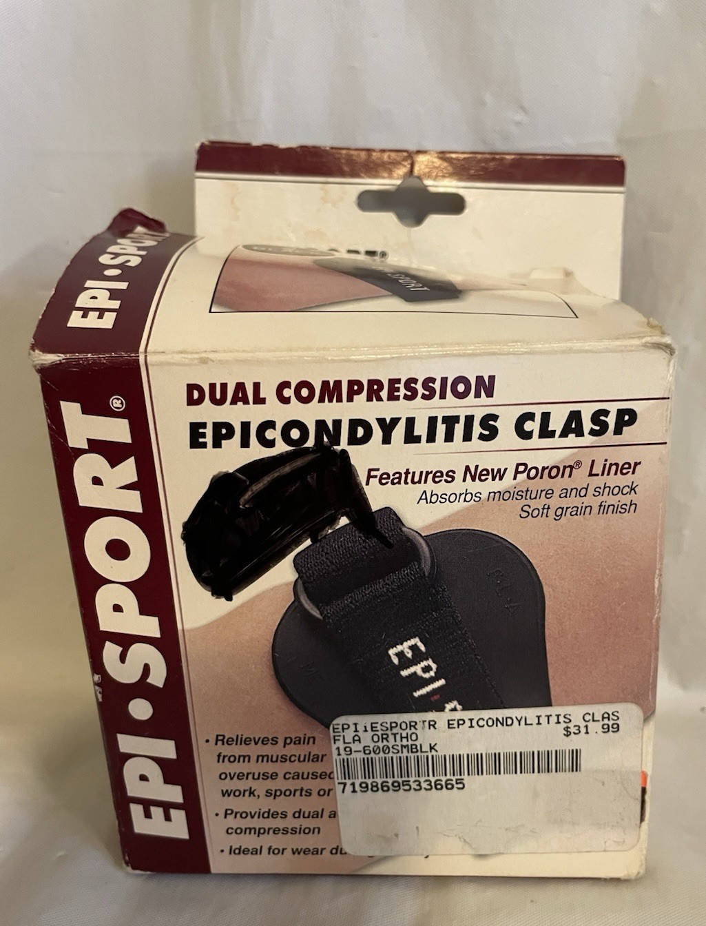 EPI Sport Black Dual Compression Epicondylitis Clasp Elbow Brace Small
