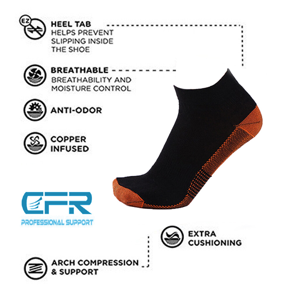 Copper Plantar Fasciitis Compression Socks Foot Support Night Splint Support GYM