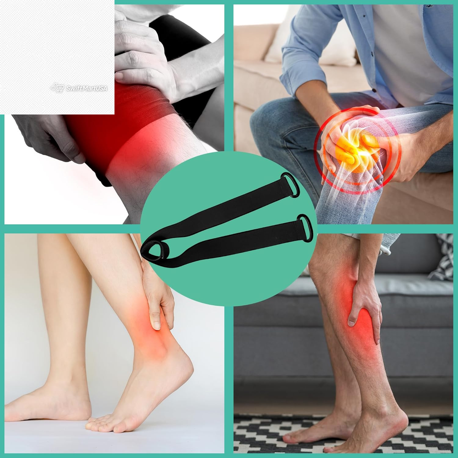 Knee Replacement Recovery Aids Kit – Leg Lifter Strap Elastic Exercise Bands for