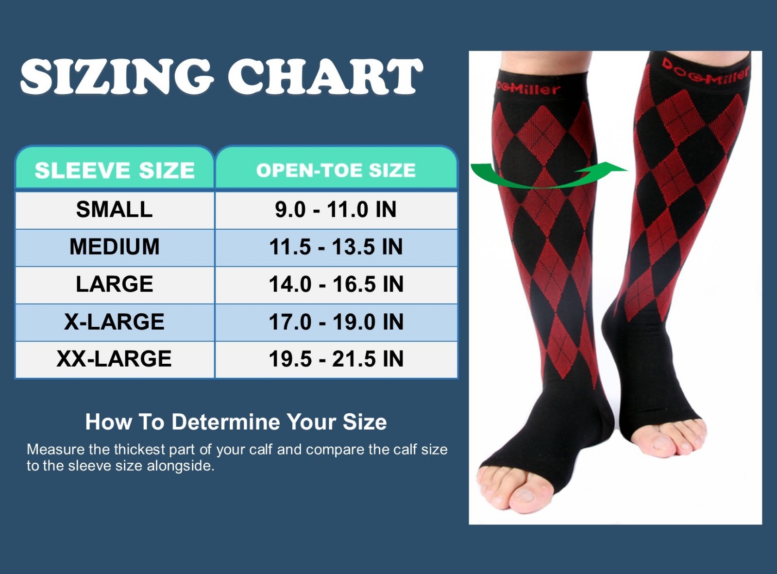 Doc Miller Open Toe Socks Compression Ankle Stockings 20-30 mmHg Varicose Veins