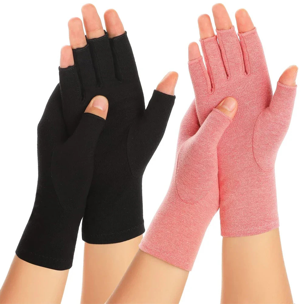 Compression Gloves Fingerless Hand Wrist Support Arthritis Carpal Tunnel 1 Pair