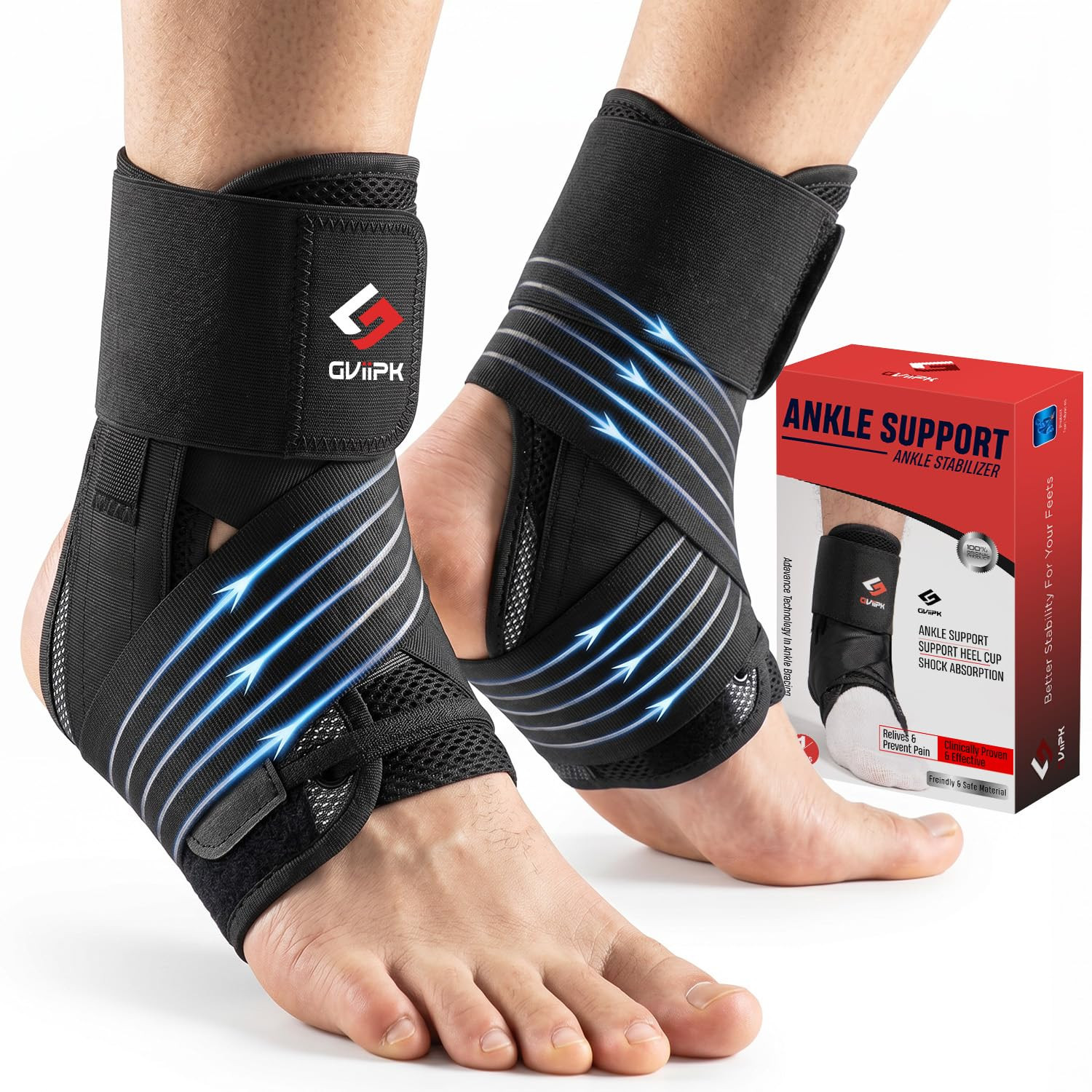 Ankle Brace for Sprained Ankle, Quick Lace up Ankle Brace Support Women Men, Foo
