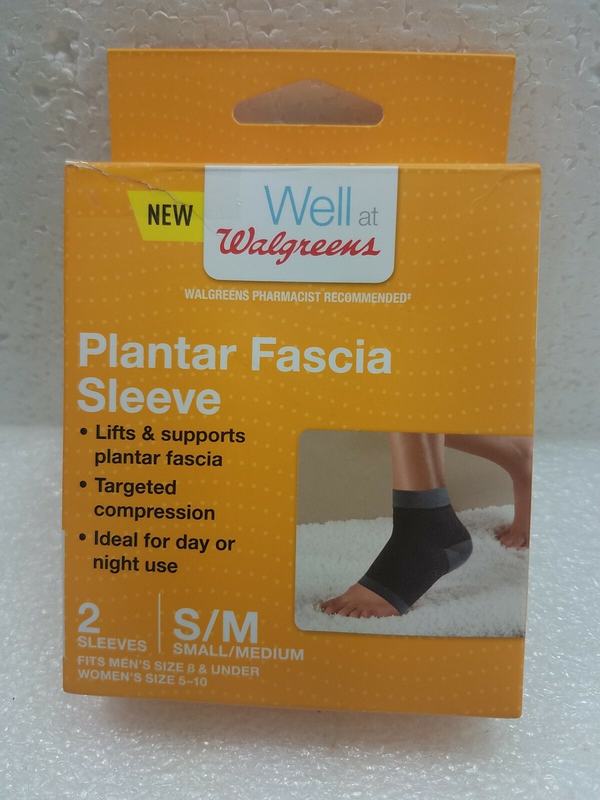 Walgreens~Plantar Fascia Sleeves S/M~Mens Size: 8 & Under(Womens 5-10)~2 Sleeves