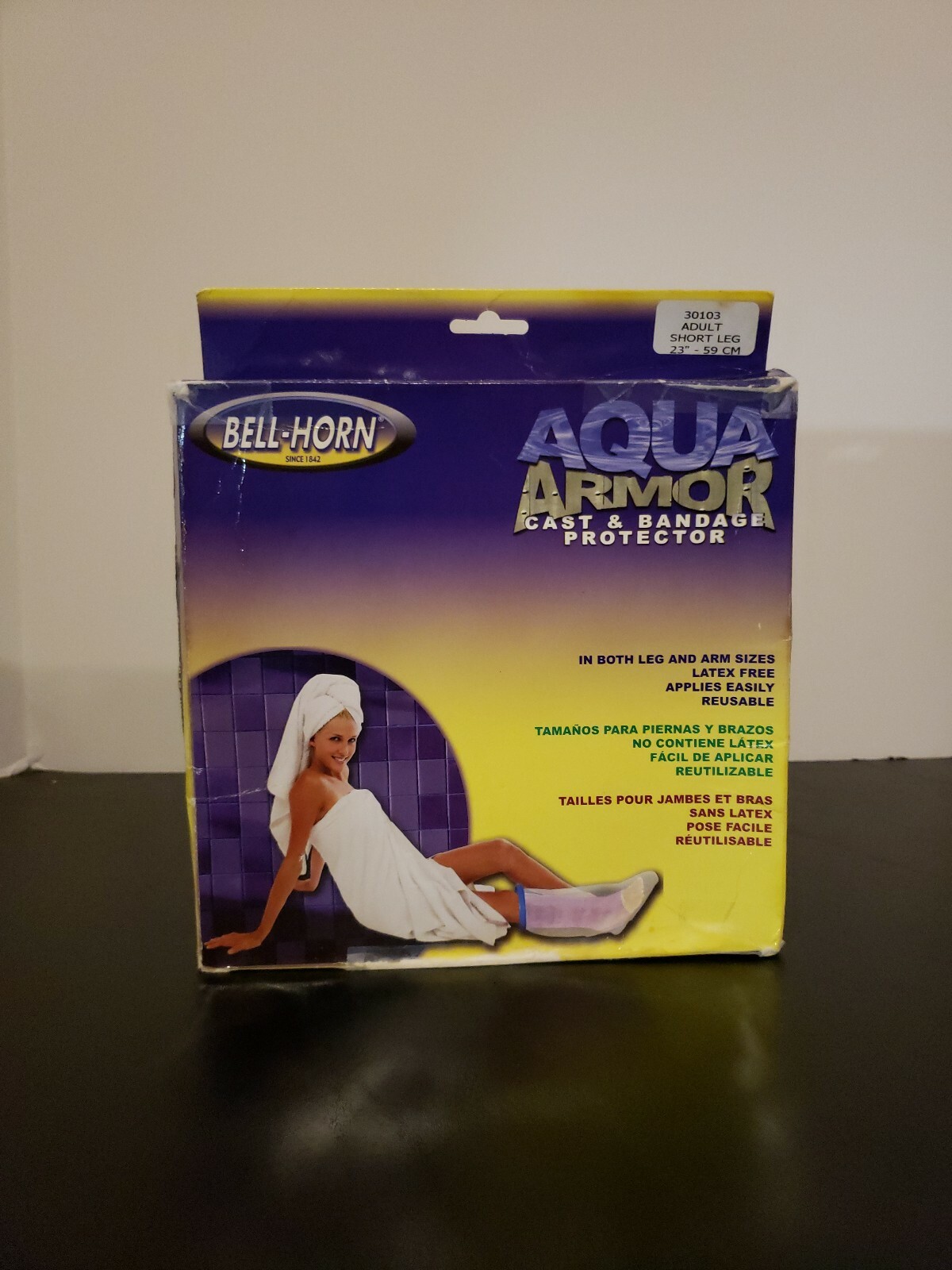 AQUA ARMOR cast bandage protector LATEX FREE adult short leg