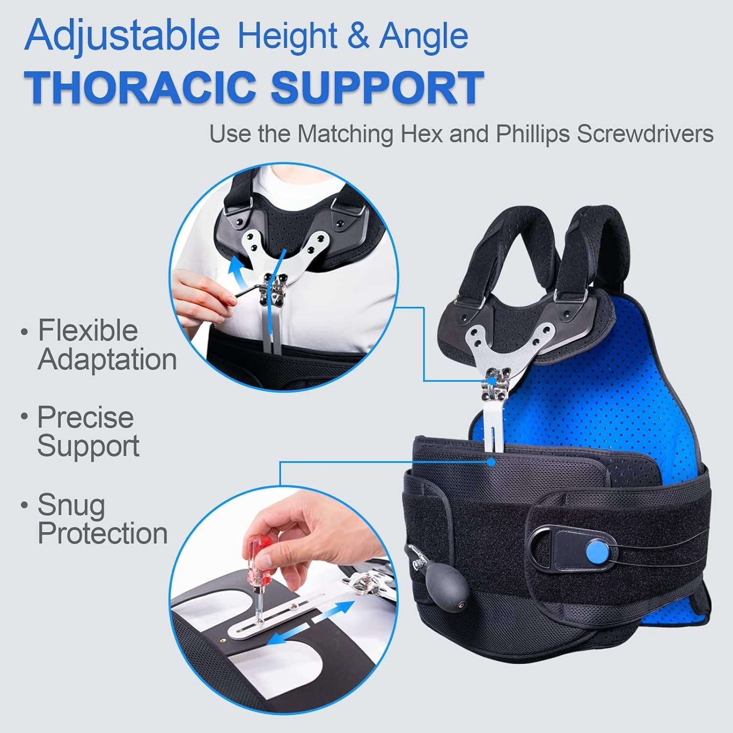 TLSO Full Back Brace – Inflatable Airbag Thoracic, Back Brace Pre or Post Op