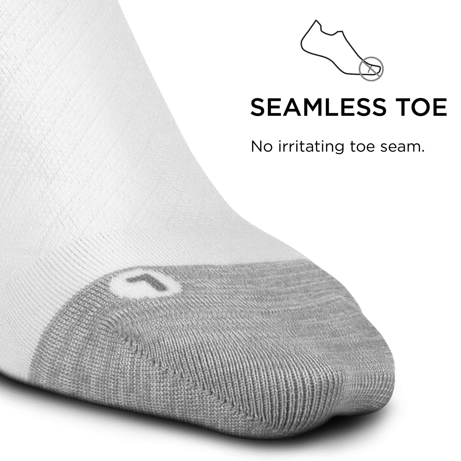 Feetures Plantar Fasciitis Relief Ultra Light Cushion Medium, White (1 Pair)