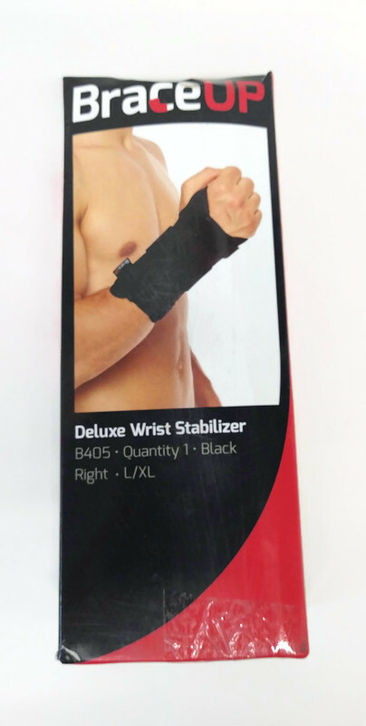 Brace Up Deluxe Wrist Stabilizer Right Hand L/XL Black