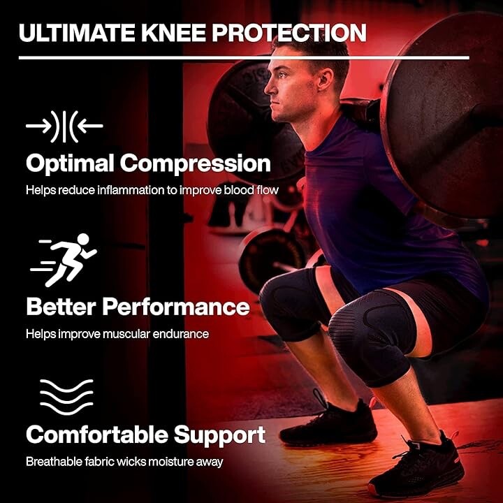 UFlex Knee Compression Sleeve Support for Women & Men, New In Package