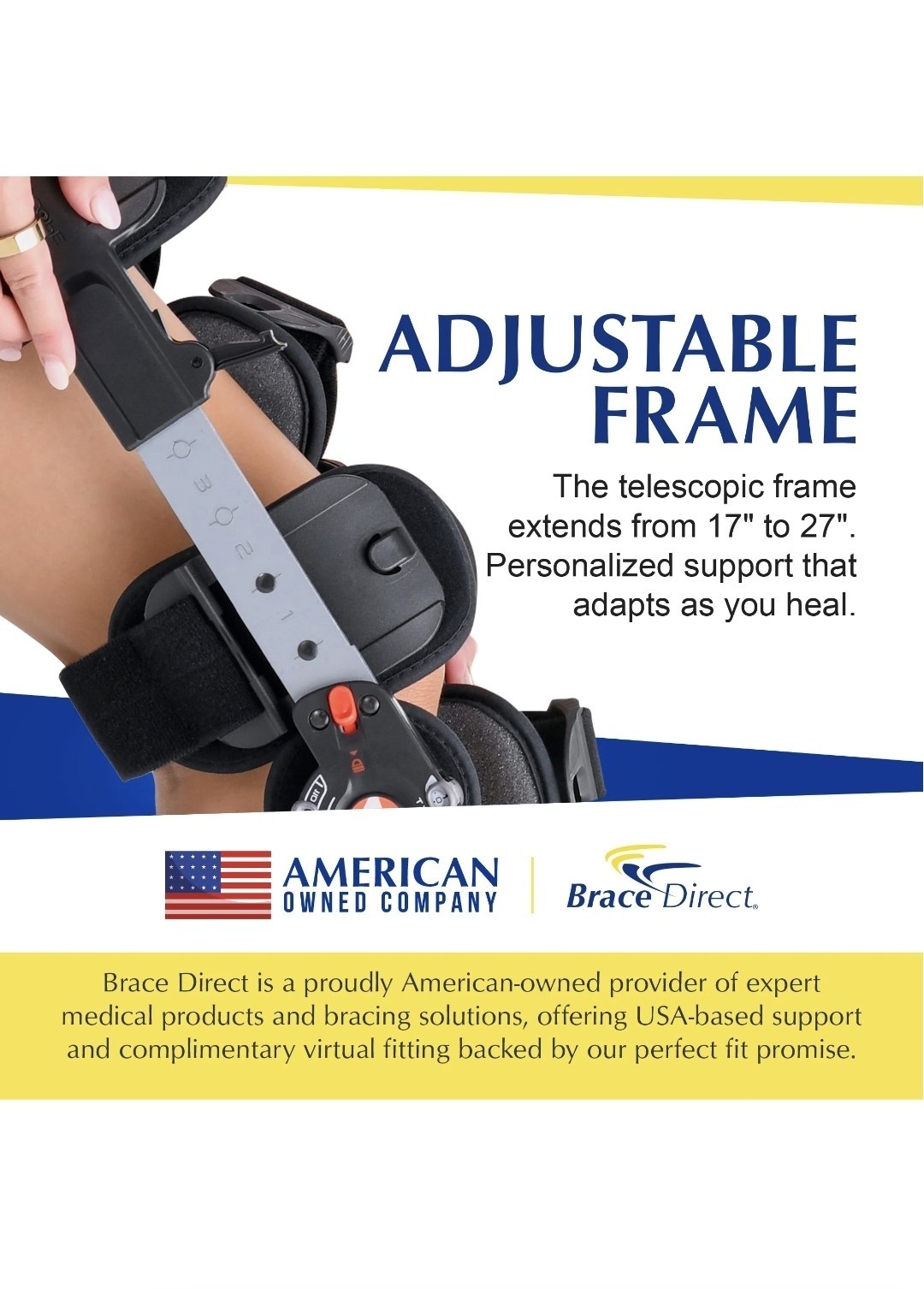 Breg T-Scope Premier Post Op Knee Brace – Black (08814) + Tri Panel Knee Immob..