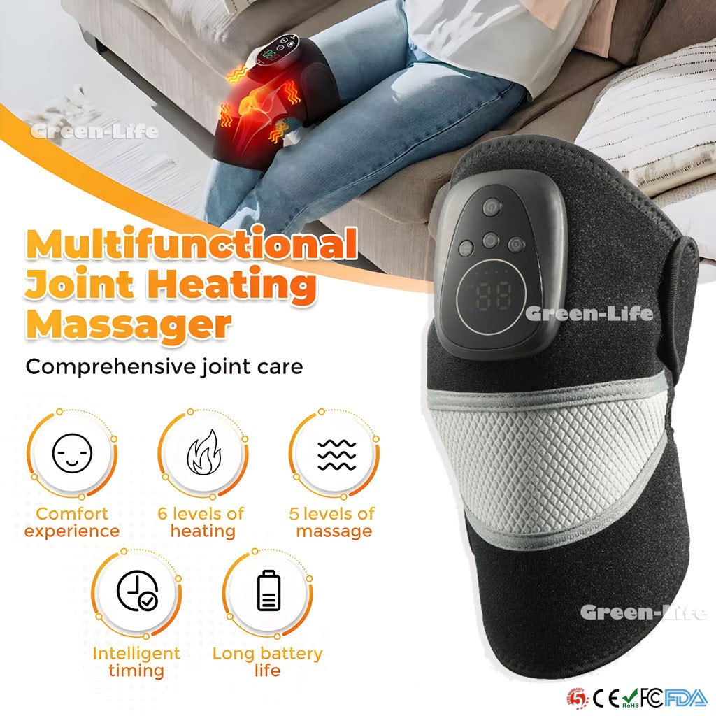 3-in-1 Heated Knee Elbow Shoulder Massager Therapy Pain Relief Vibration Machine