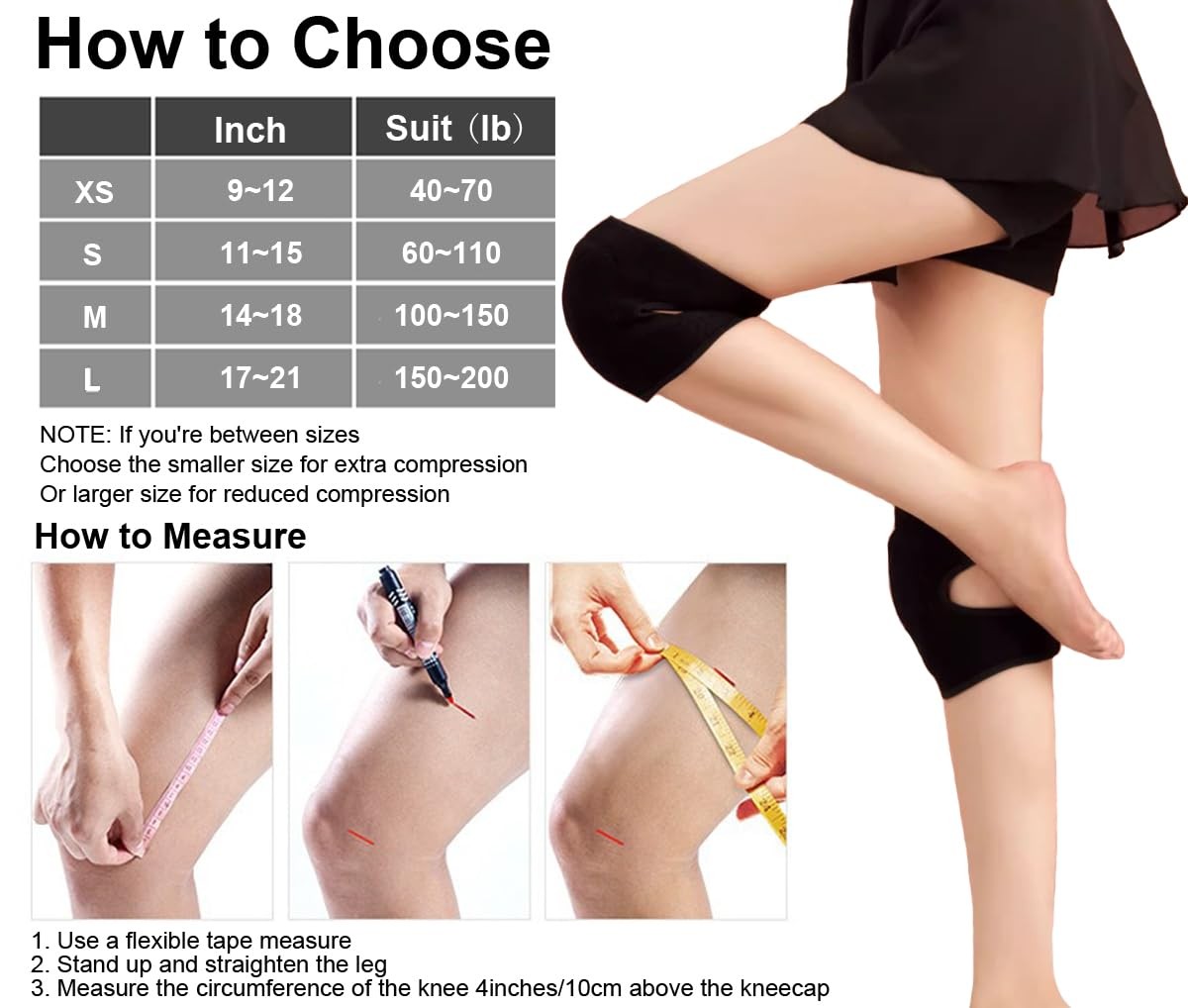 Knee Pads for Women & Men Soft Dance Knee Pads with Adjustable Bands Volleyba…