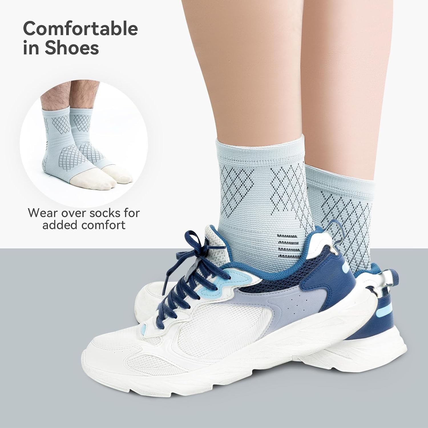 INDEEMAX 2 Pack Ankle Brace for Sprained Ankle, Arch Support Compression Sleeve