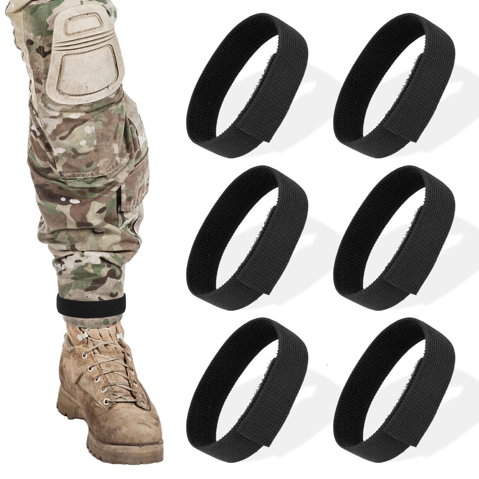 6 Pieces Bicycle Safety Belt Cycling Pant Leg Band Elastic Ankle Leg Strap