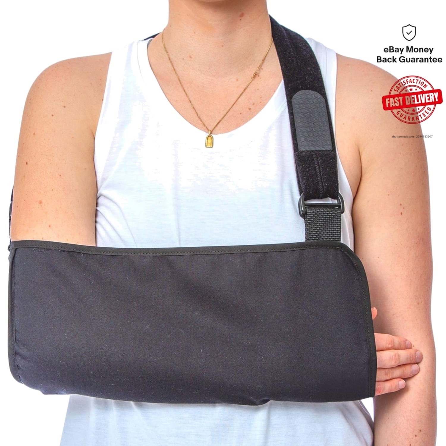 Multi-Size Comfortable Arm Sling Orthosis with Adjustable Butterfly Closures