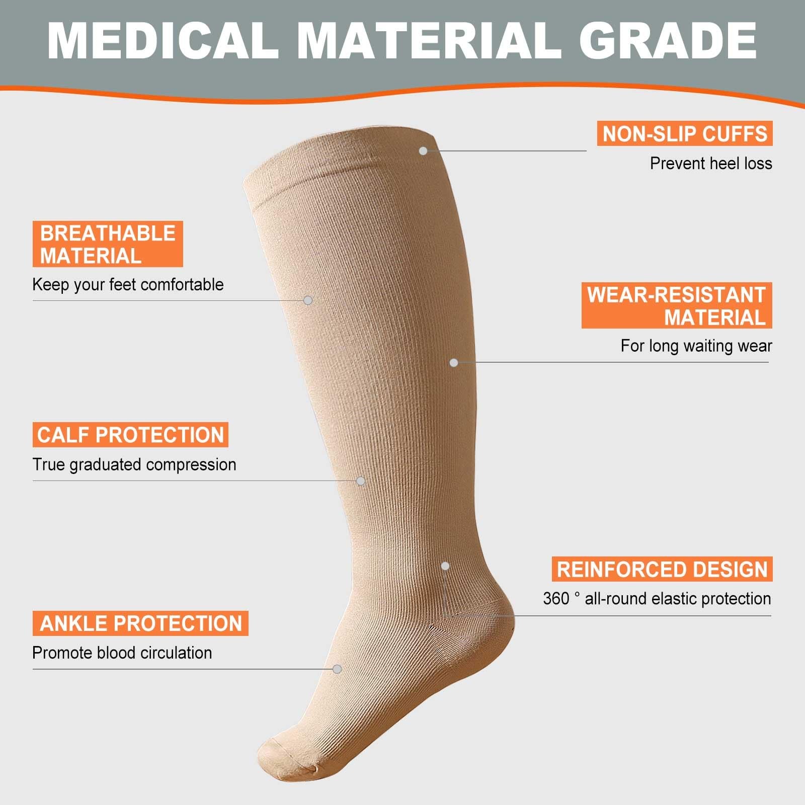 3 Pairs Plus Size Compression Socks: Wide calf Compression Stockings for Men …