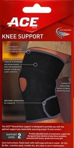 Knee Brace Adjustable Compression Support Neoprene Breathable Black Pain Relief