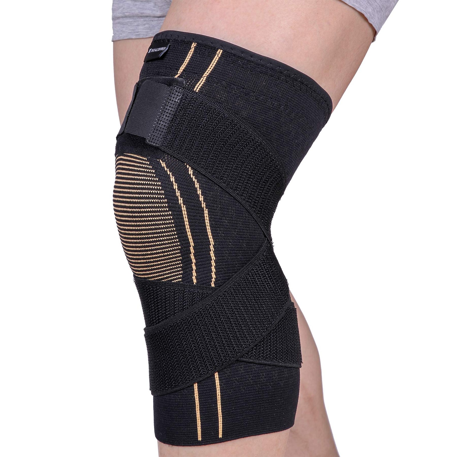 THX4COPPER Sport Compression Knee Brace with Medium (Pack of 1), Black
