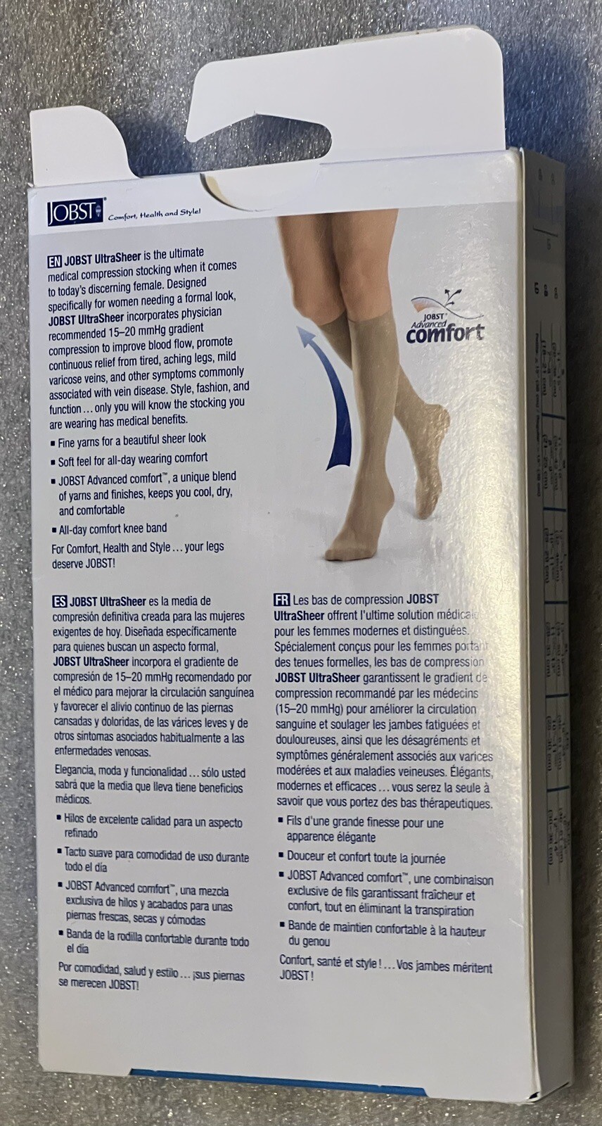 Jobst Ultrasheer Compression Stockings 15-20 mmHg Knee High CT Large Natural New