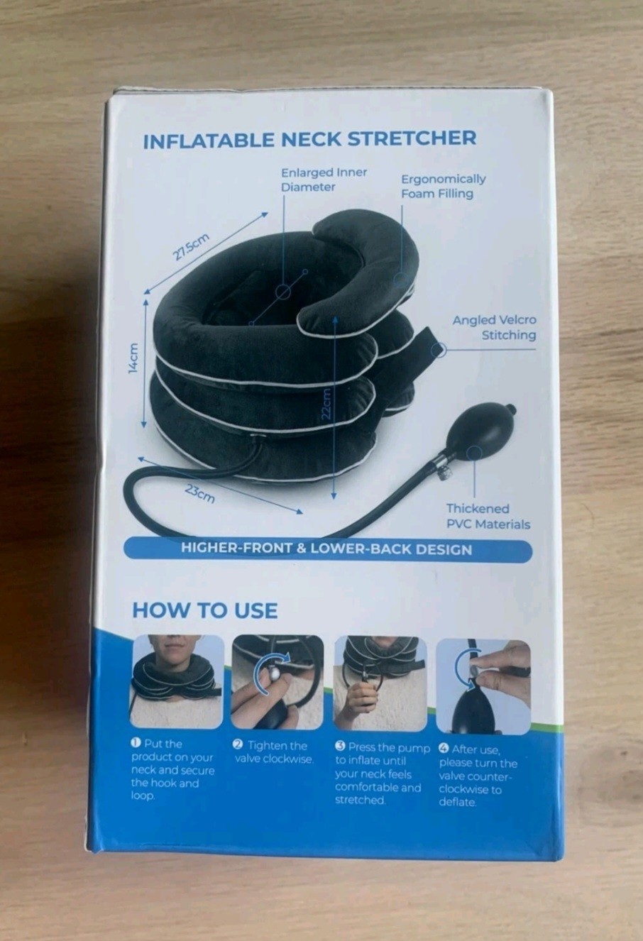 Auvon Inflatable Neck Stretcher For Cervical Traction 3 Layer Black