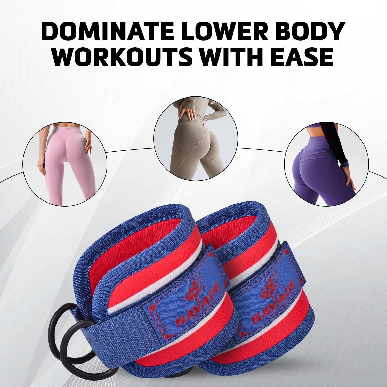 Adjustable Ankle Cuffs for leg extension By Besavage / Hip Abductors Exercise