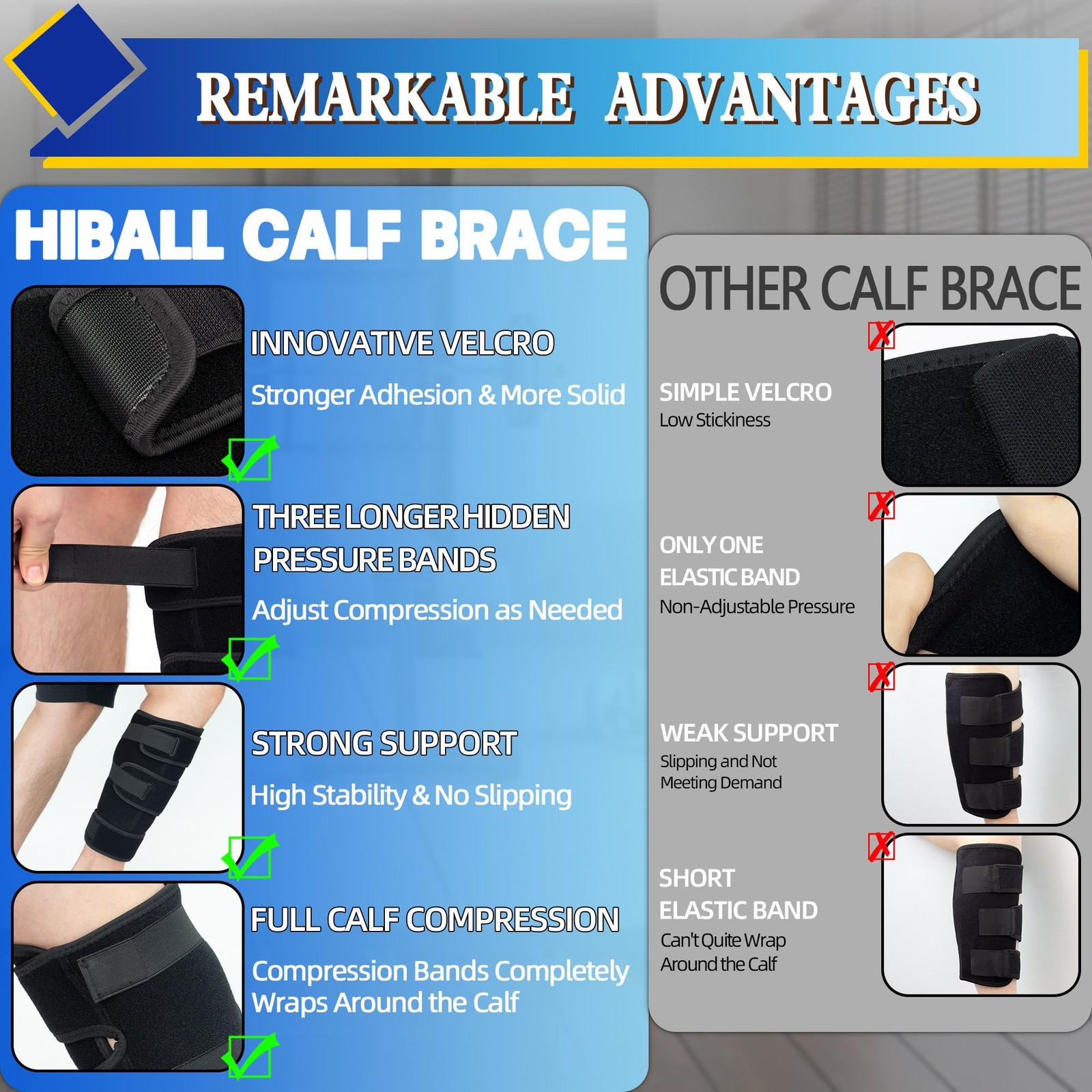 Adjustable Calf Brace for Men , Lower Leg Compression Wrap, Calf Compression …
