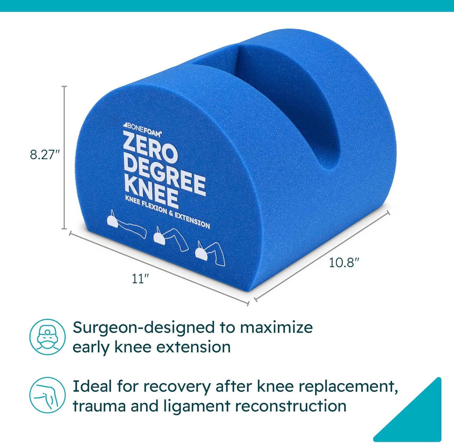 Bonefoam Zero Degree Knee Support for Post-Surgery Recovery & Rehabilitation