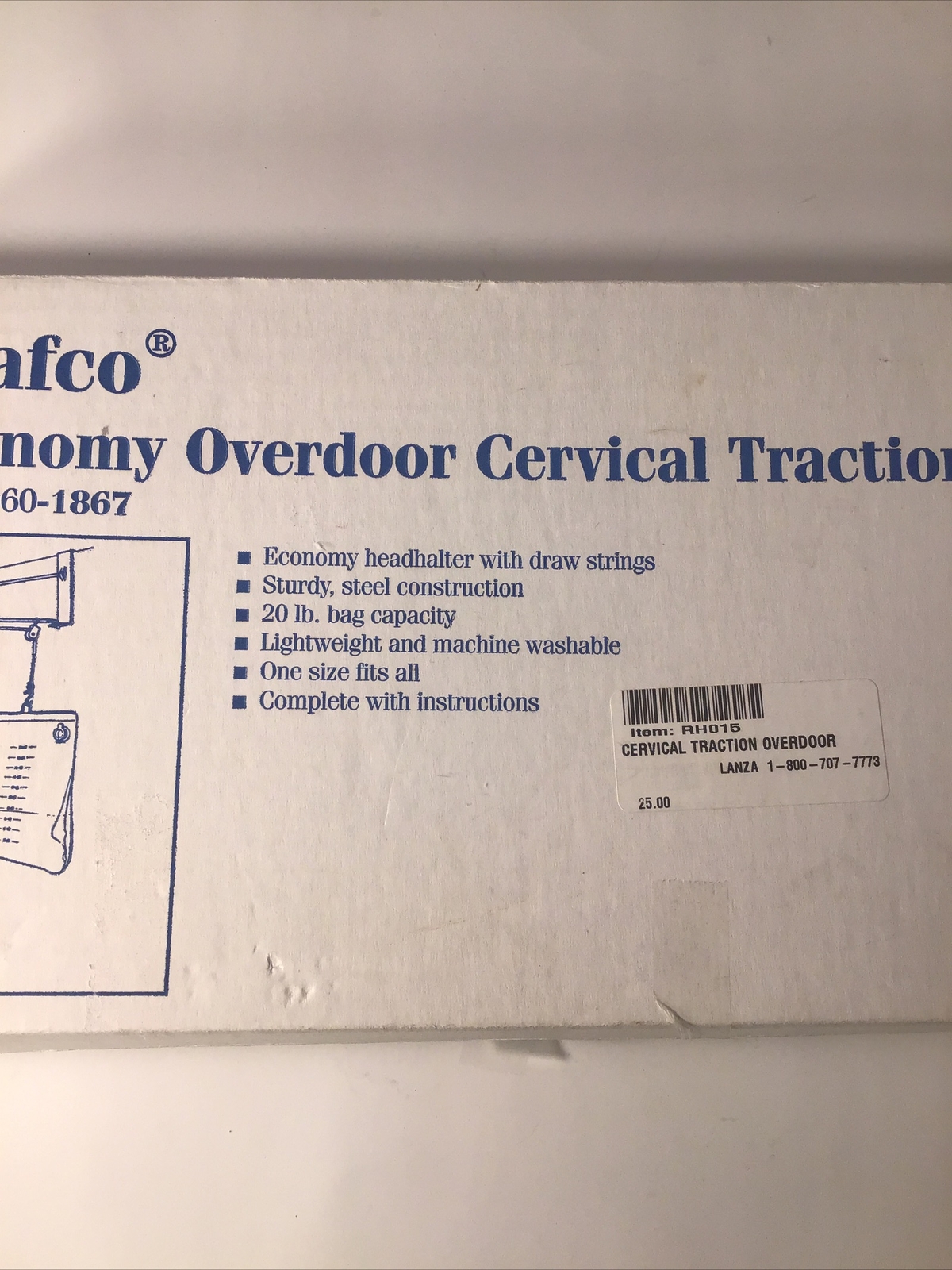 Grafco Economy Overdoor Cervical Traction Set. New