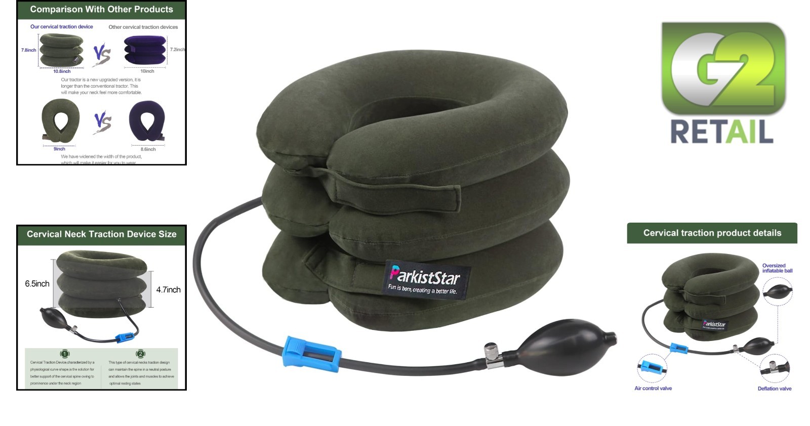 Inflatable Cervical Traction Device – Ergonomic Neck Support for Pain Relief