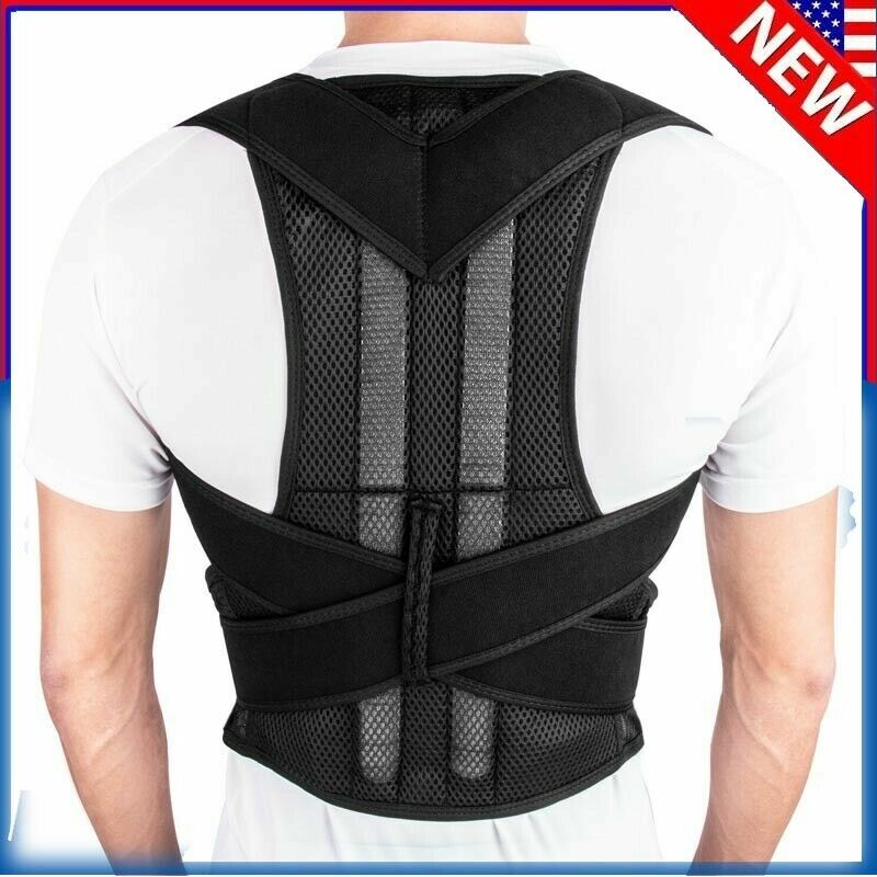 Back Brace Posture Corrector Adjustable Straps Relief Lower Upper Back Pain