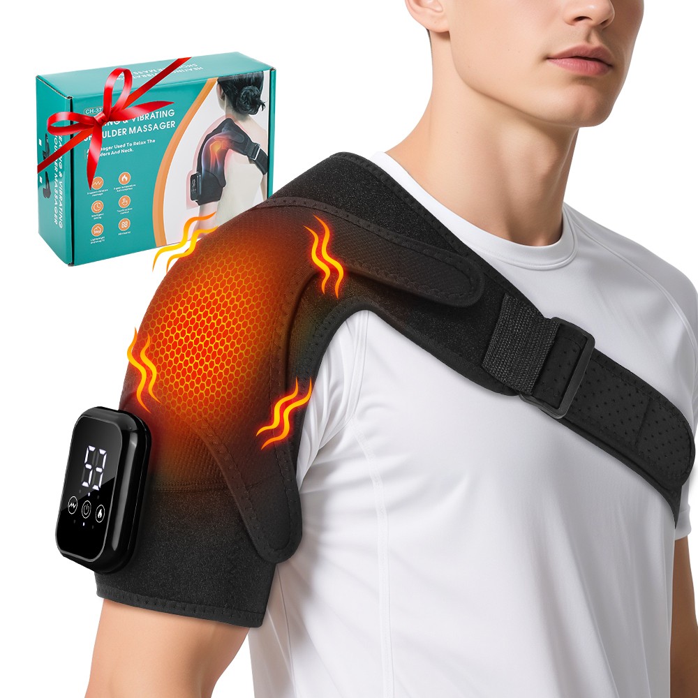 Heated Shoulder Wrap Shoulder Heating Pads Massager Electric Vibration Massage