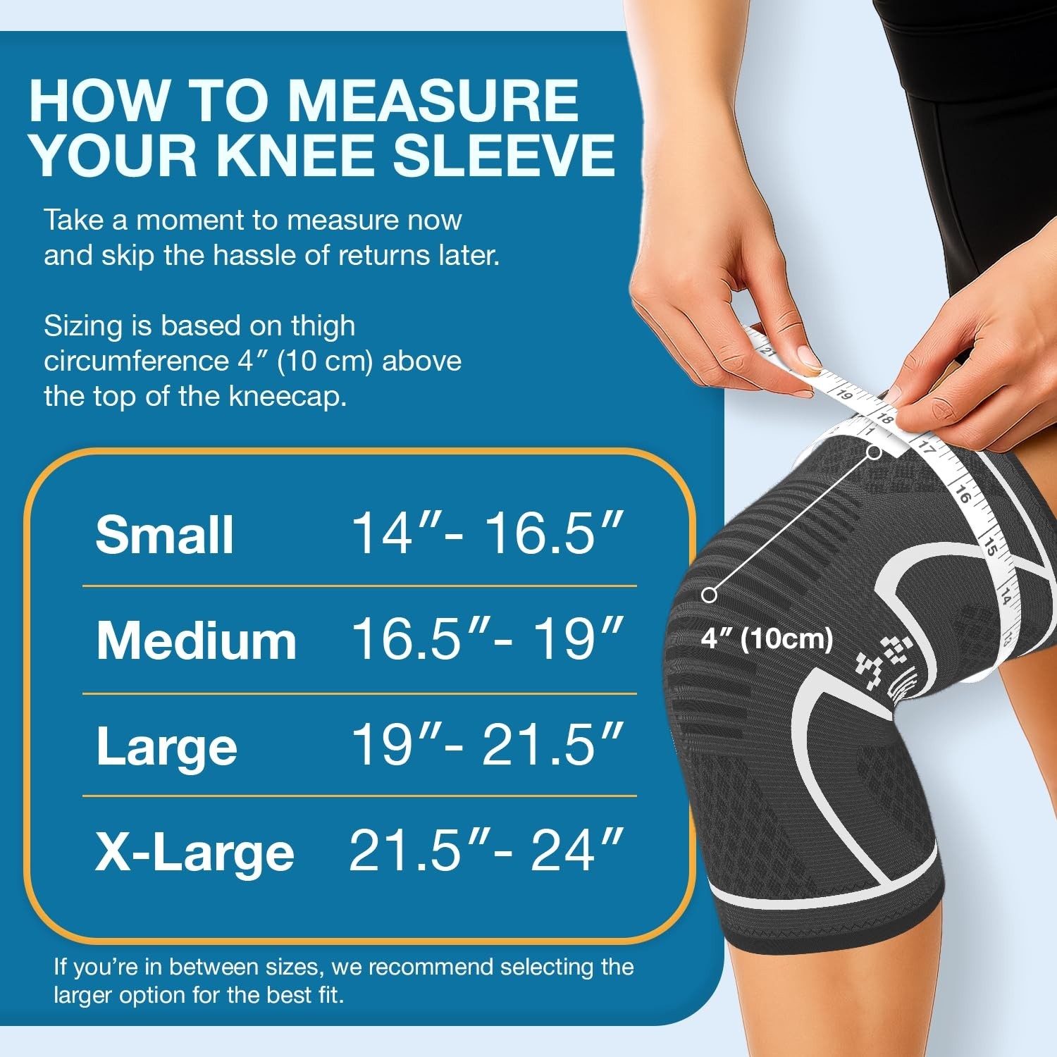 Knee Brace Compression Sleeve Unisex Black Small Arthritis & Joint Pain Relief