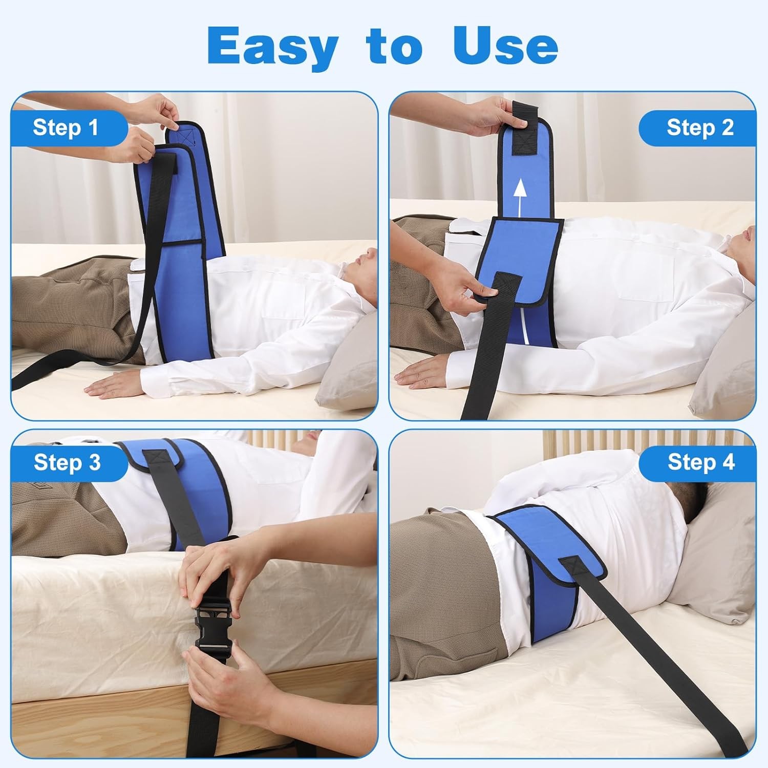 Rhino Valley Medical Bed Restraint Strap for Elderly, Anti-Fall Waist Restraints