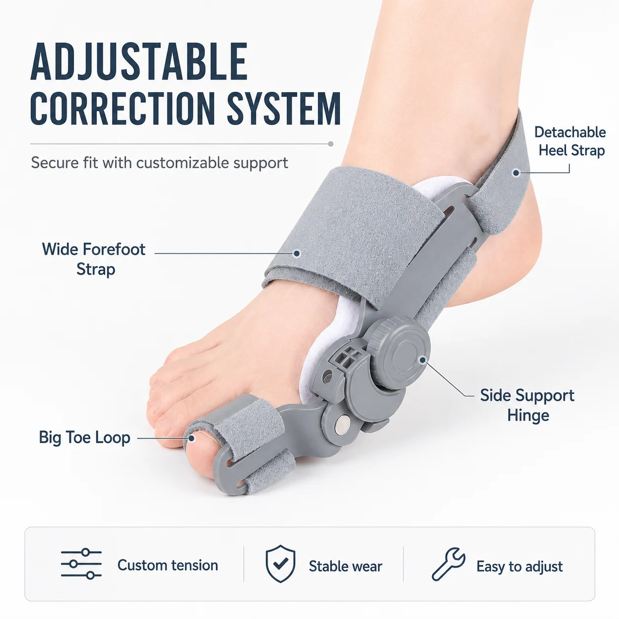 Adjustable Hallux Valgus Corrector Big Toe Straighten Bunion Support Brace Foot