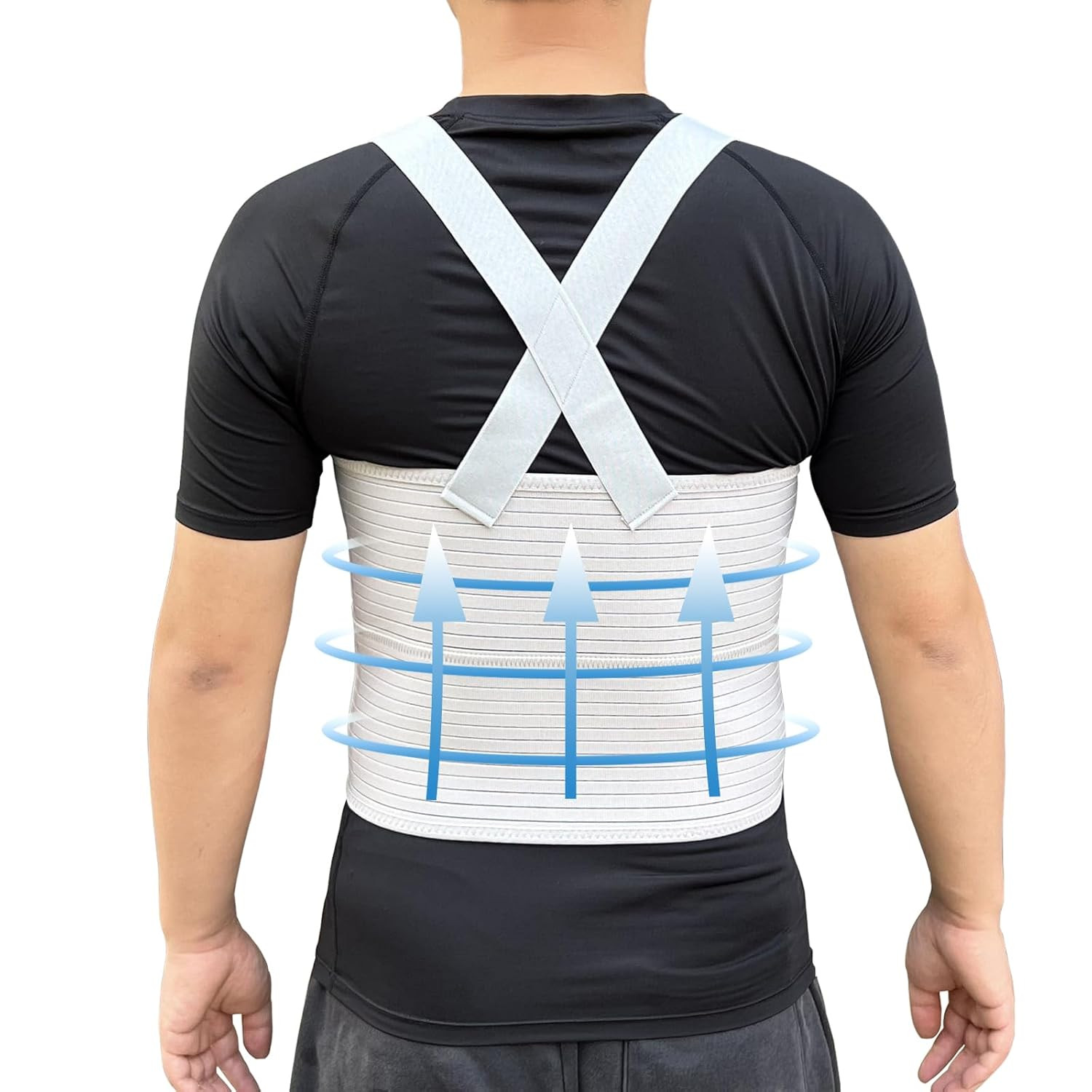 Rib Injury Chest Binder Brace for Cracked Ribs- Elastic Rib Support Belt for Men