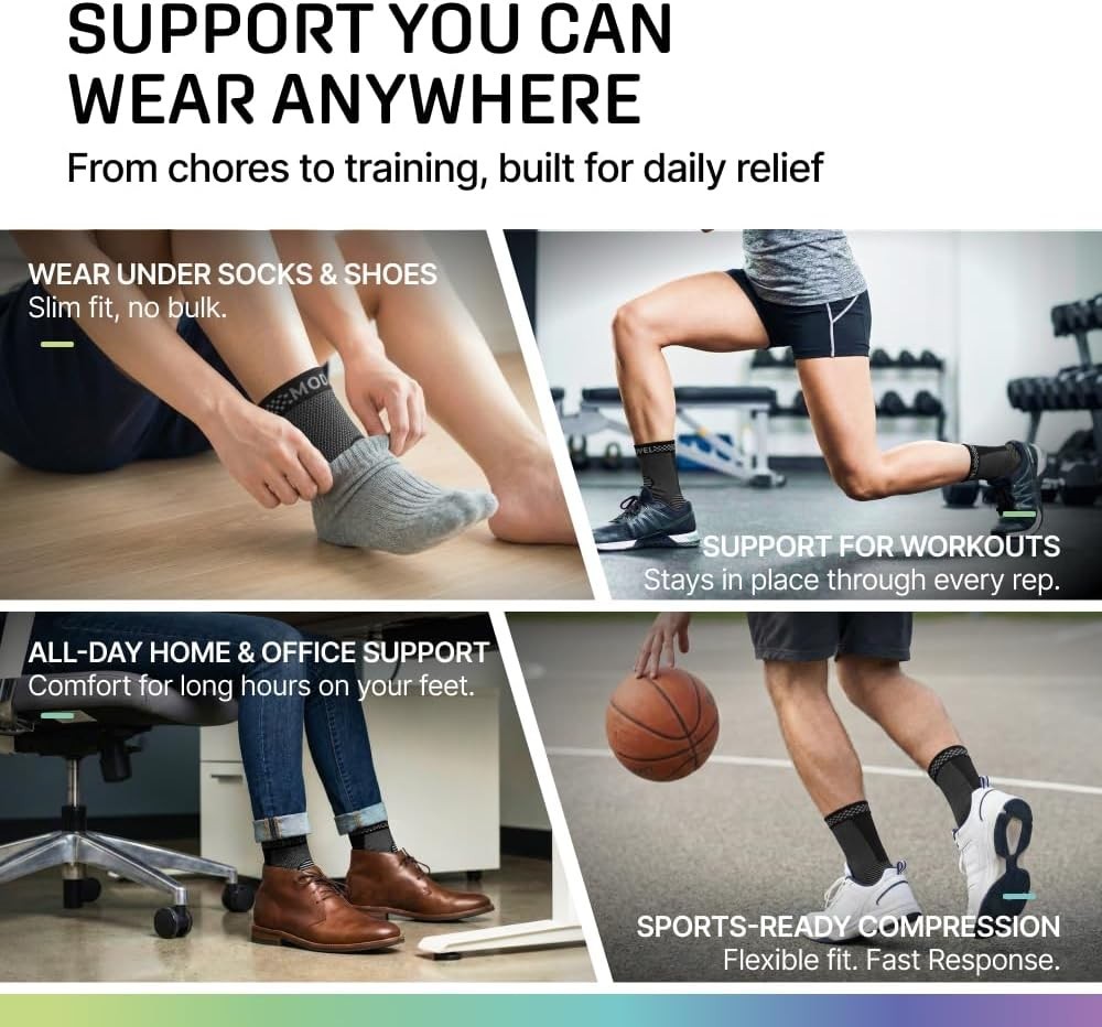 Versatile Compression Ankle Sleeves – Stylish Support for Tendonitis & Swelling