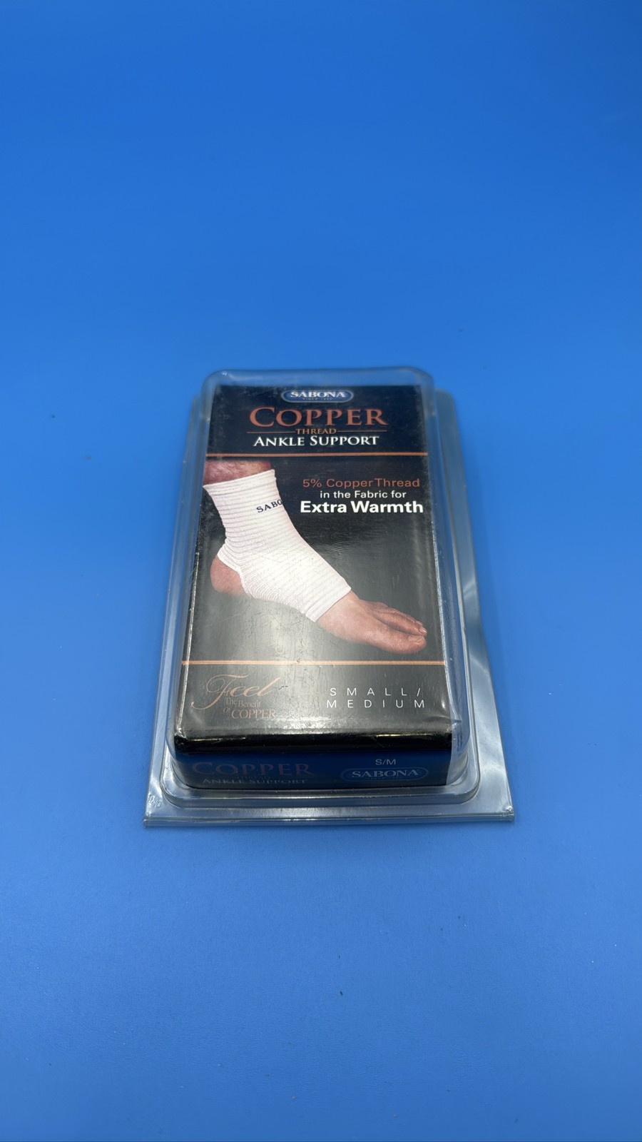 Sabona Copper Ankle Brace S/M 5% Copper Thread Warmth