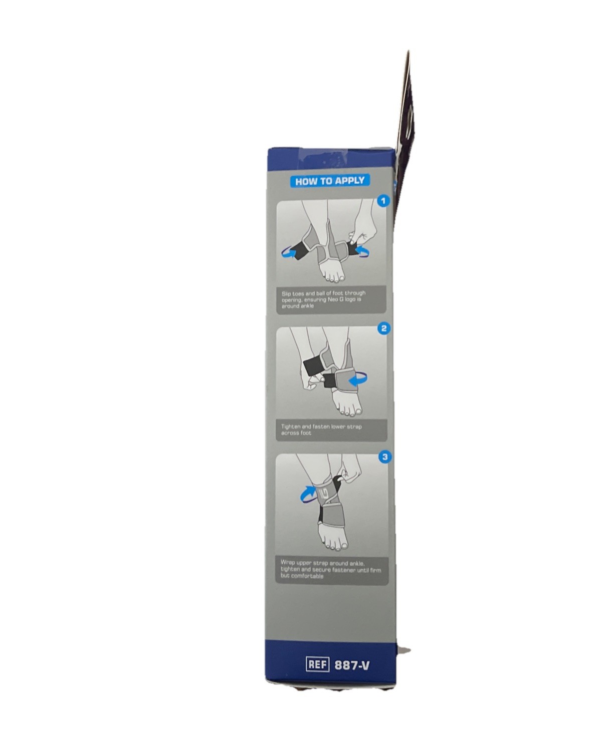 Neo G Adjustable Ankle Support Wrap-Universal Size Left or Right Foot. Blue New