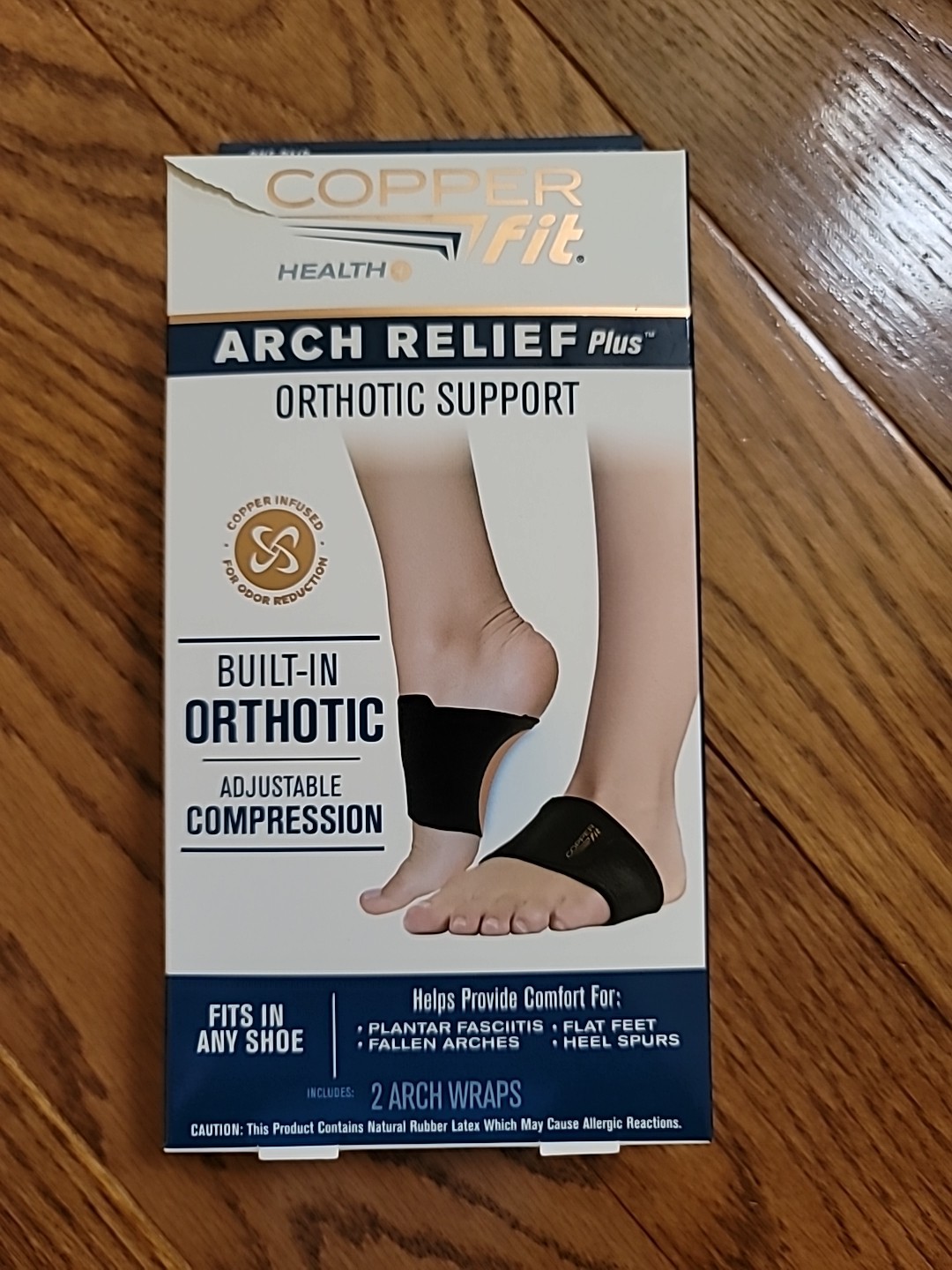 Copper Fit Health Unisex Arch Relief Plus with Built-In Orthotic Support Black