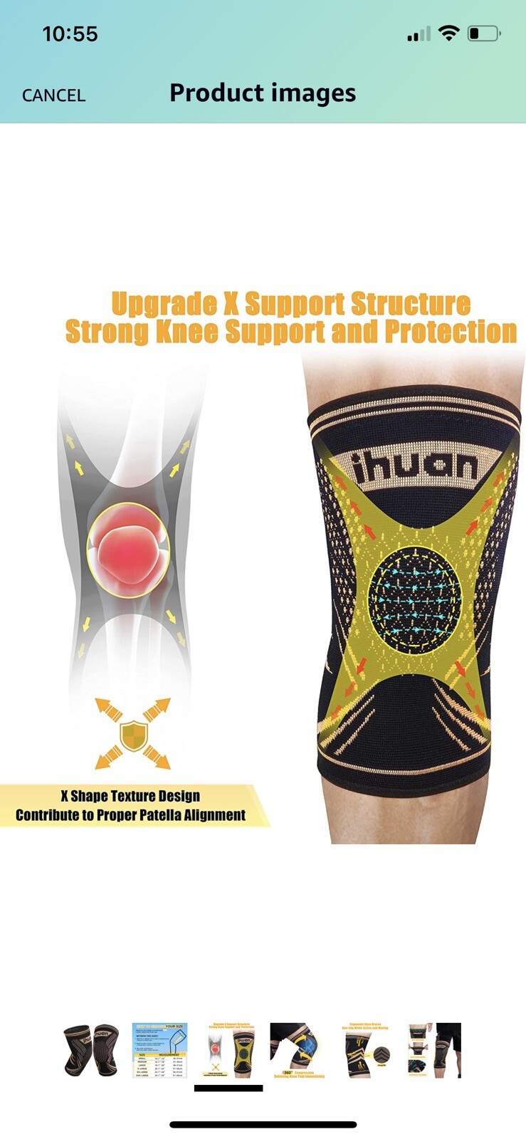 ihuan 2 Pack Copper Knee Braces Knee Compression Sleeves for Knee Pain Size XL