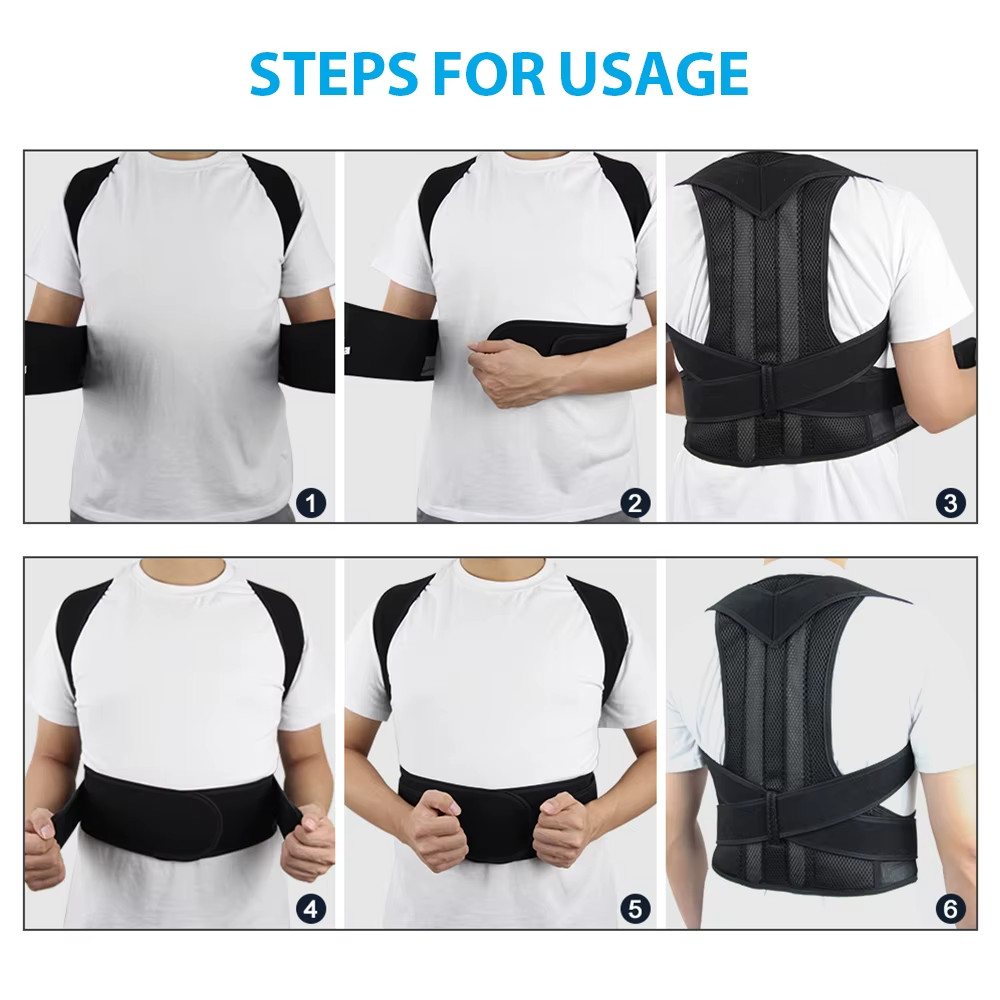 Posture Corrector Support Magnetic Back Shoulder Brace Belt Band For Men Women