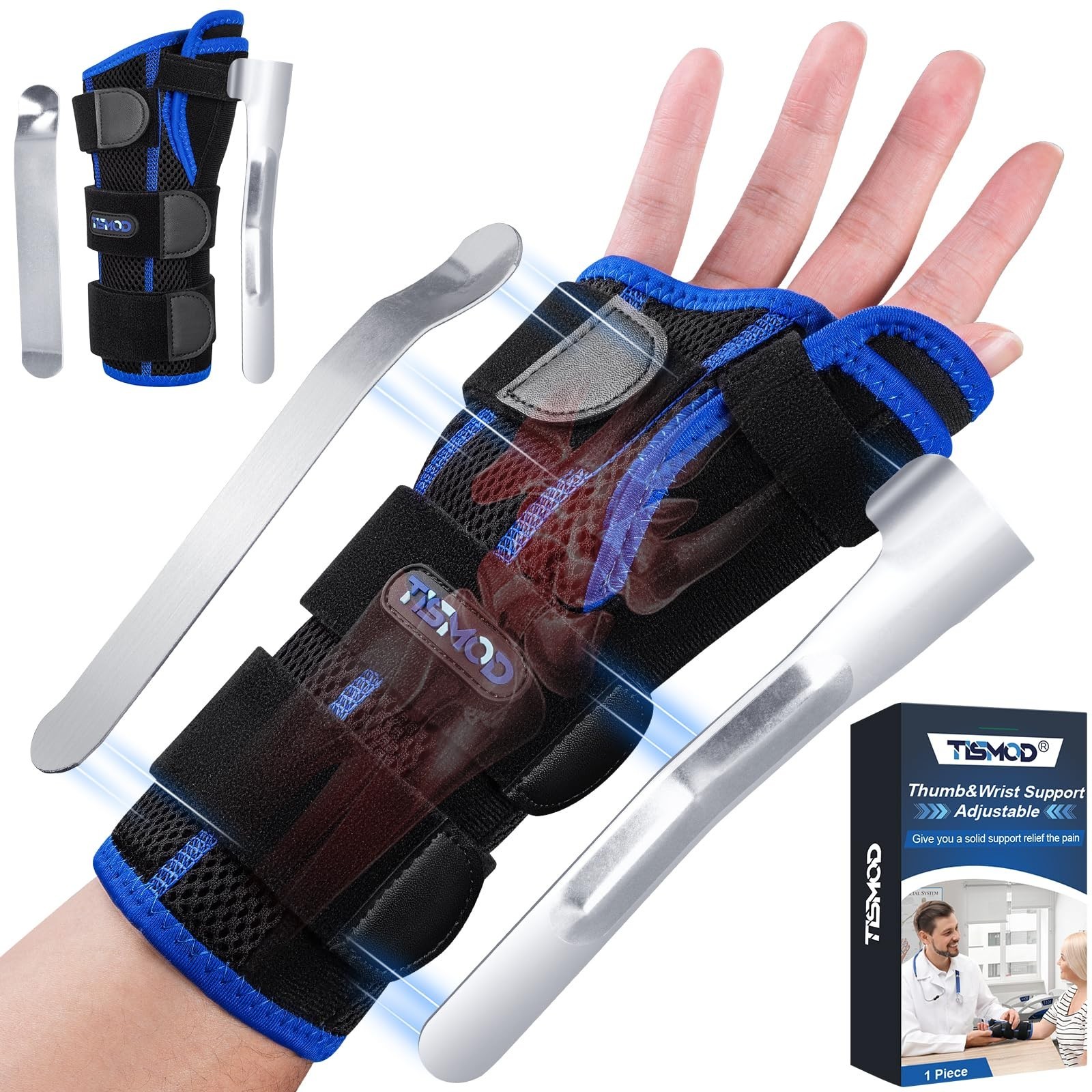 Thumb Spica Splint Right Hand,Carpal Tunnel Wrist Brace Night Support for De …