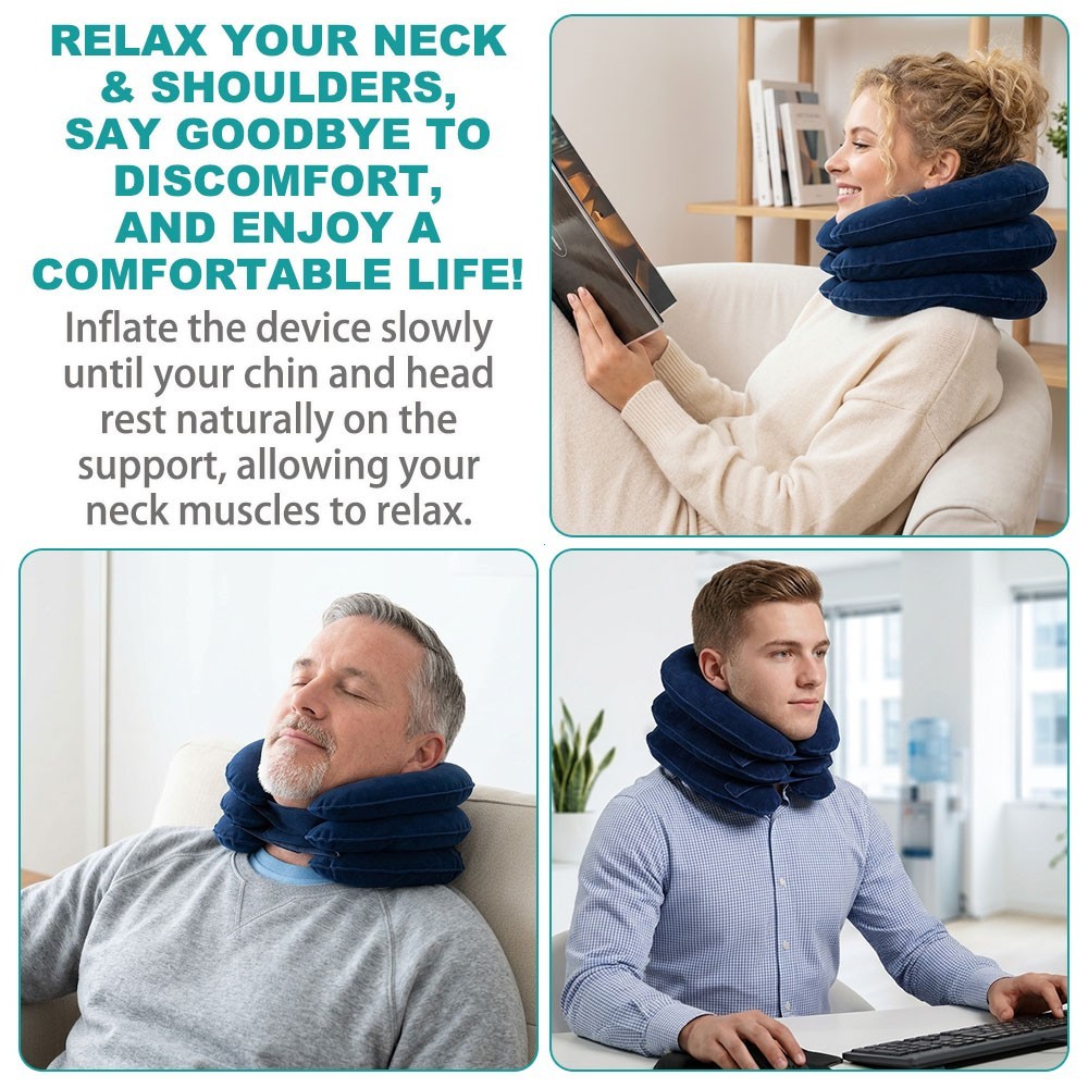 Inflatable Neck Stretcher – Adjustable Neck Pillow for Pain Relief