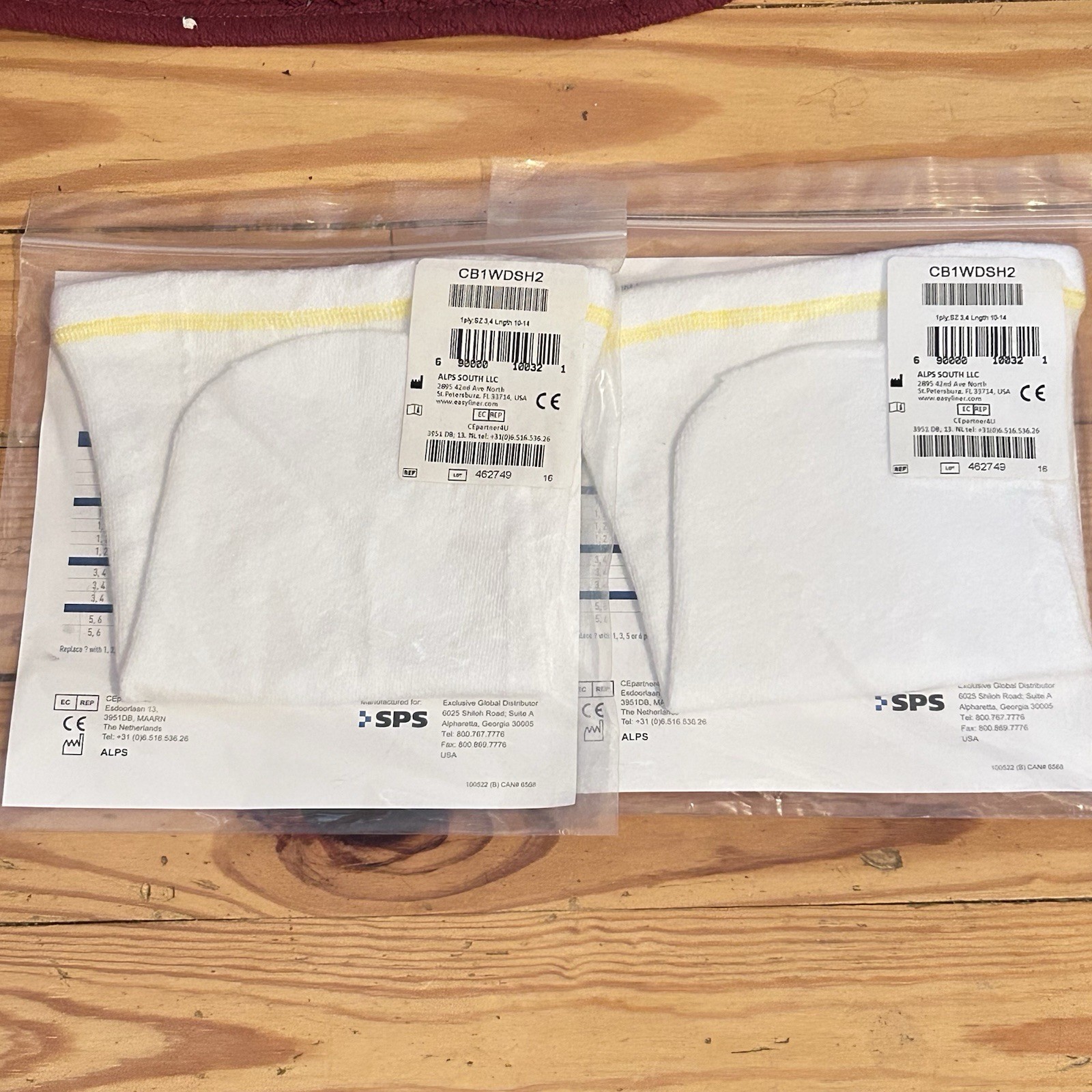 2 Pk Prosthetic Sock Cool Blue 1 Ply Yellow CB1WDSH2 Size 3,4 length 10-14 DS