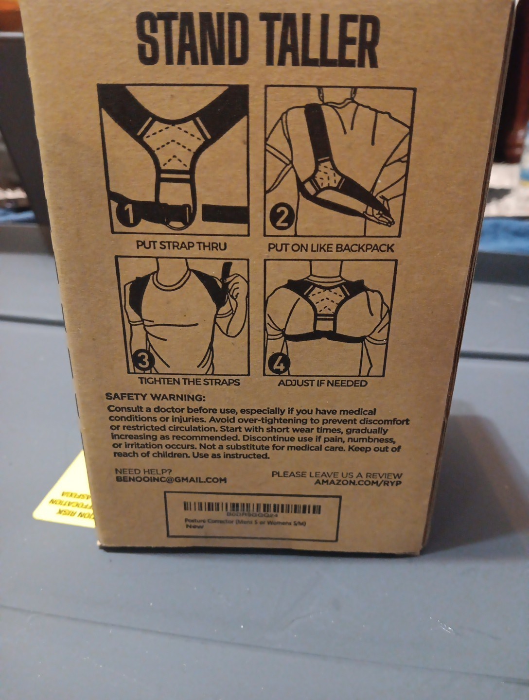 Benoo Upper Back Posture Corrector Unisex Men S Women S/M Adjustable Breathable