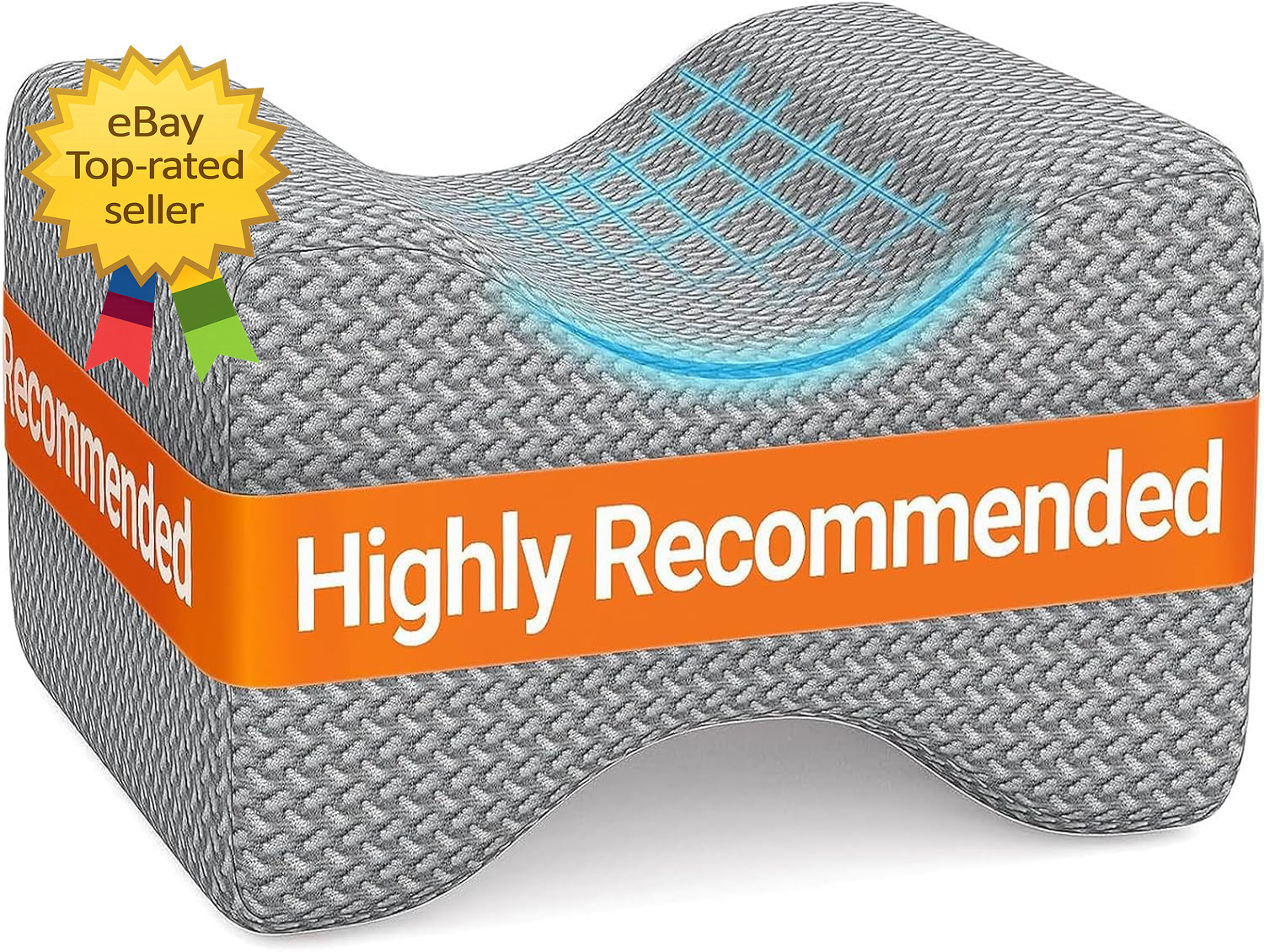 Memory Foam Knee Leg Pillow Side Sleepers Ergonomic Hip Back Support Grey Large